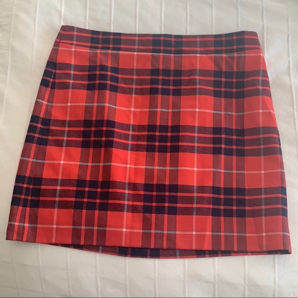J Crew Plaid Skirt- Red and Navy